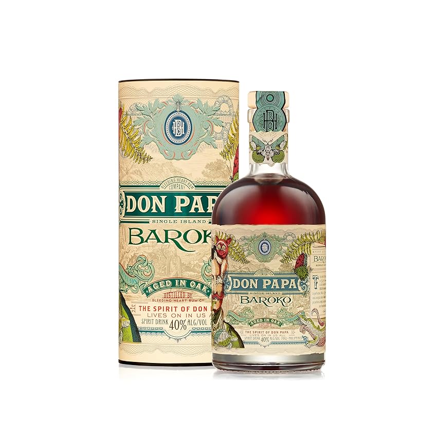 Don Papa Acquavite Distillato di melassa Baroko, Pacco Regalo, 700 ml