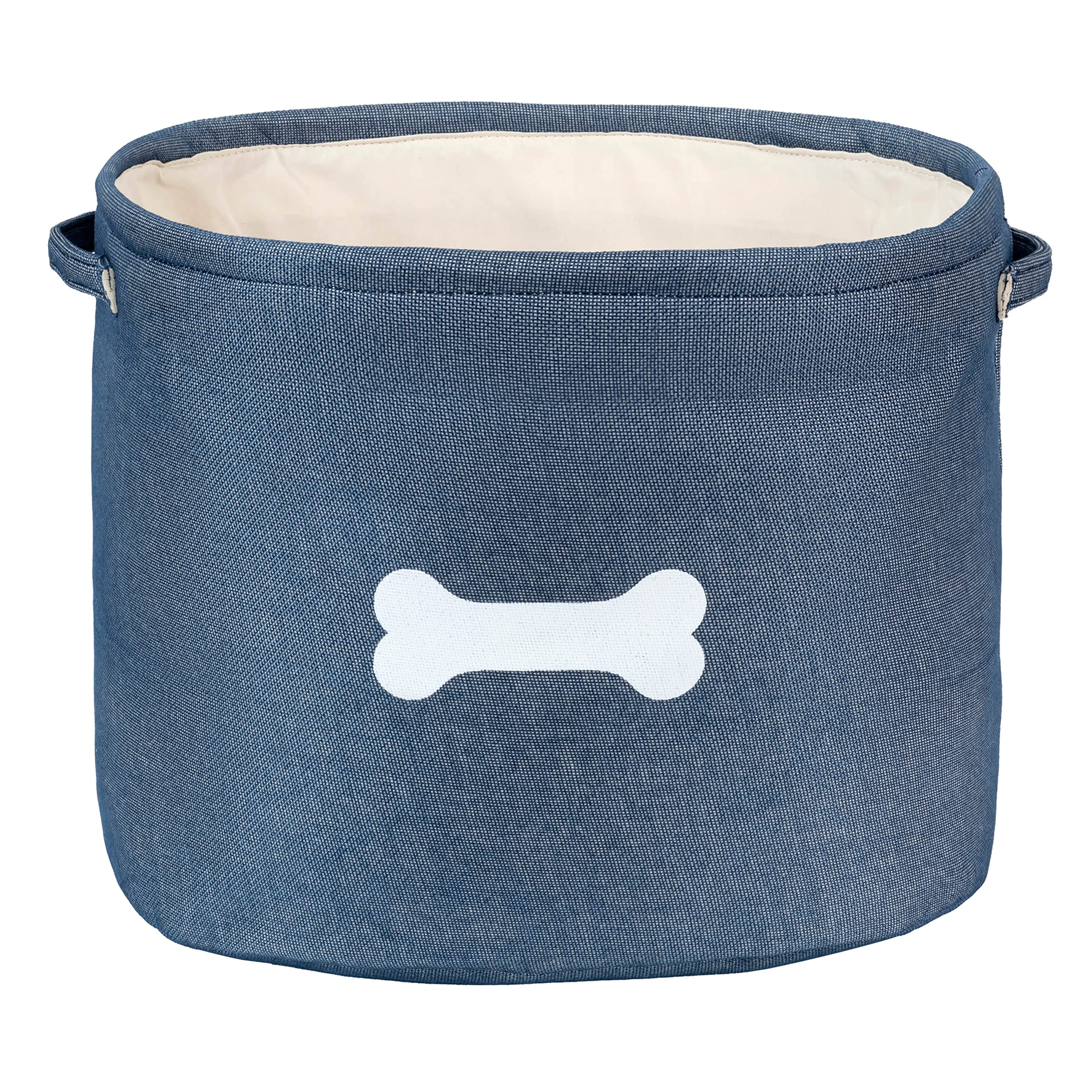 Park Life Designs - Almacenamiento de juguetes para perros para todas las mascotas, incluyendo gatos, cachorros y gatitos (Capri, azul, hueso blanco)
