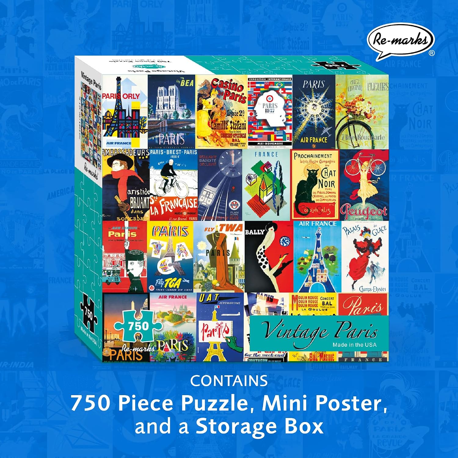 Re-marks Vintage Paris 750-Piece Jigsaw Puzzle for All Ages image 2