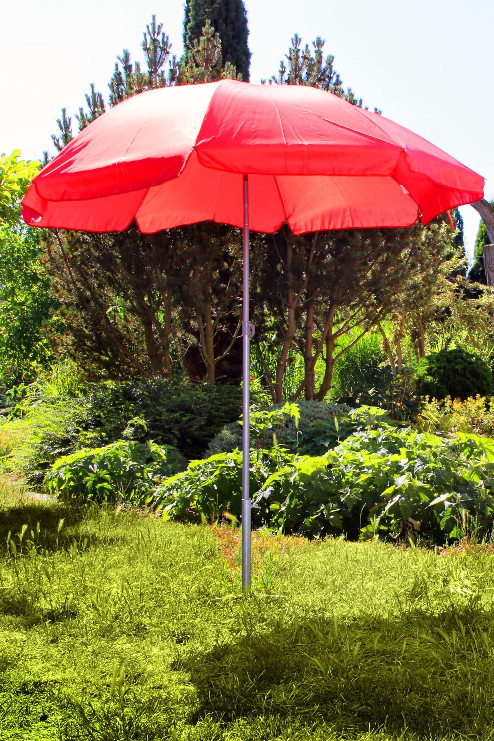 BISOMO Sonnenschirmständer Rasendorn Erdspieß verzinkt 27-35 mm Schirmhalter Garten rasenschonend, Sonnenschirmständer:27 mm