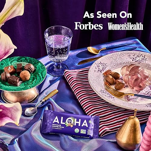 Miniatura 4 de ALOHA Barras de Proteína Orgánicas a Base de Plantas  Chocolate Caramelo Pecana  12 Unidades, Barras de 1.98oz  Veganas, Bajas en Azúcar, Sin