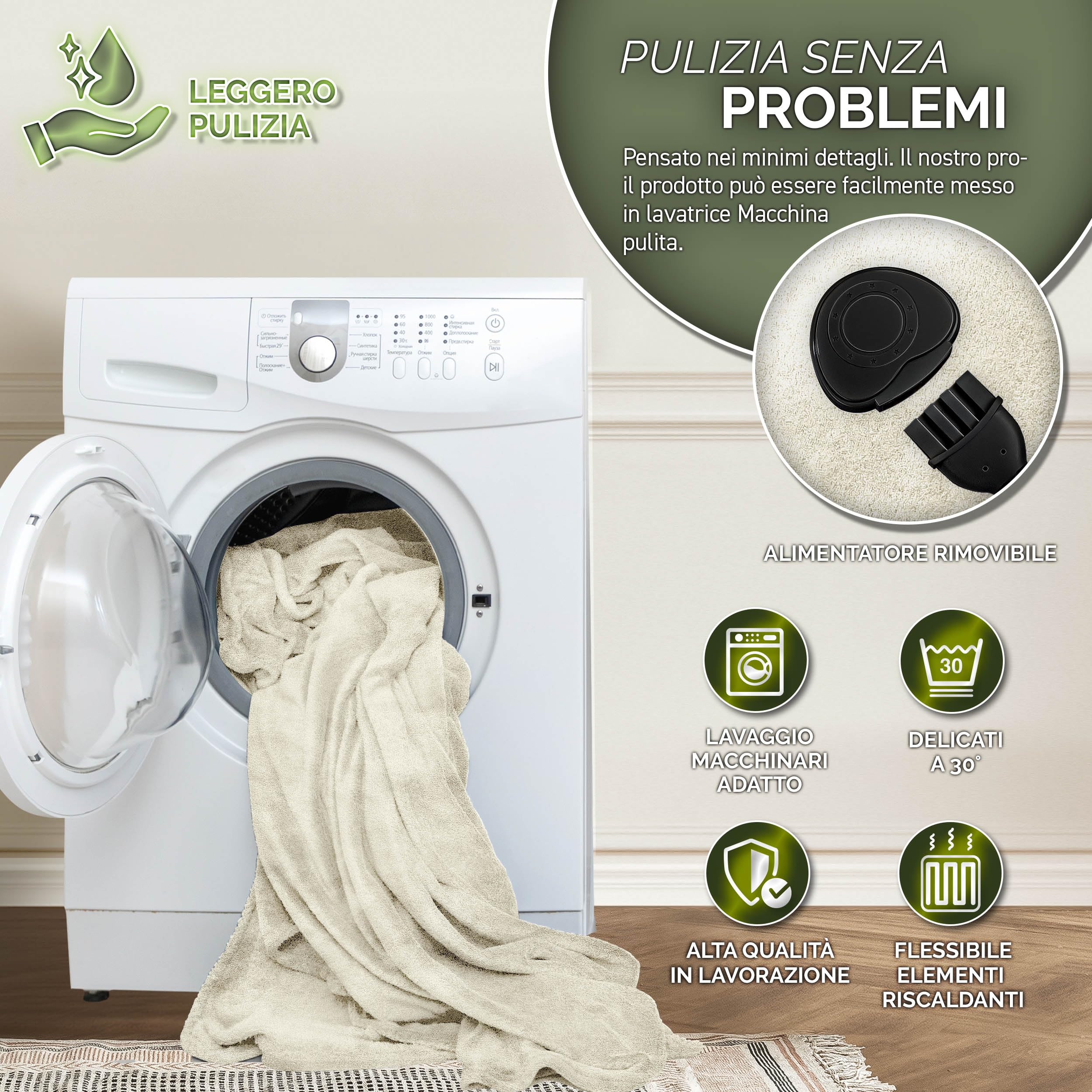 sinnlein® Coperta Elettrica 180x130cm con spegnimento automatico | 9 Livelli di Riscaldamento, Timer, Riscaldamento Rapido, Per Divano, Letto