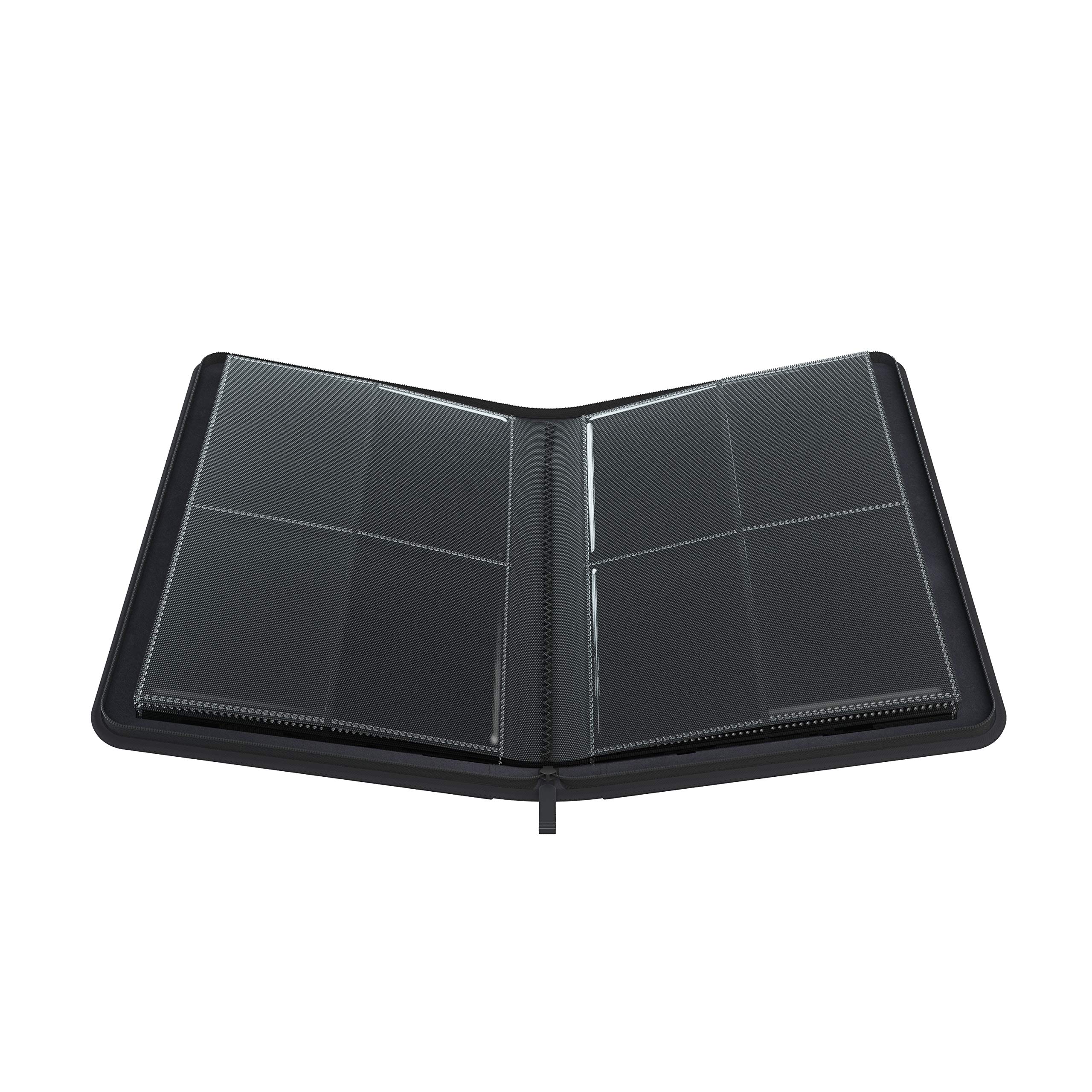 Gamegenic Zip-Up Album 8 Poches - Classeur Rigide Zippé Pour 160 Cartes, Protection Anti-poussière, Compatible Cartes Standards Et Japonaises, Noir