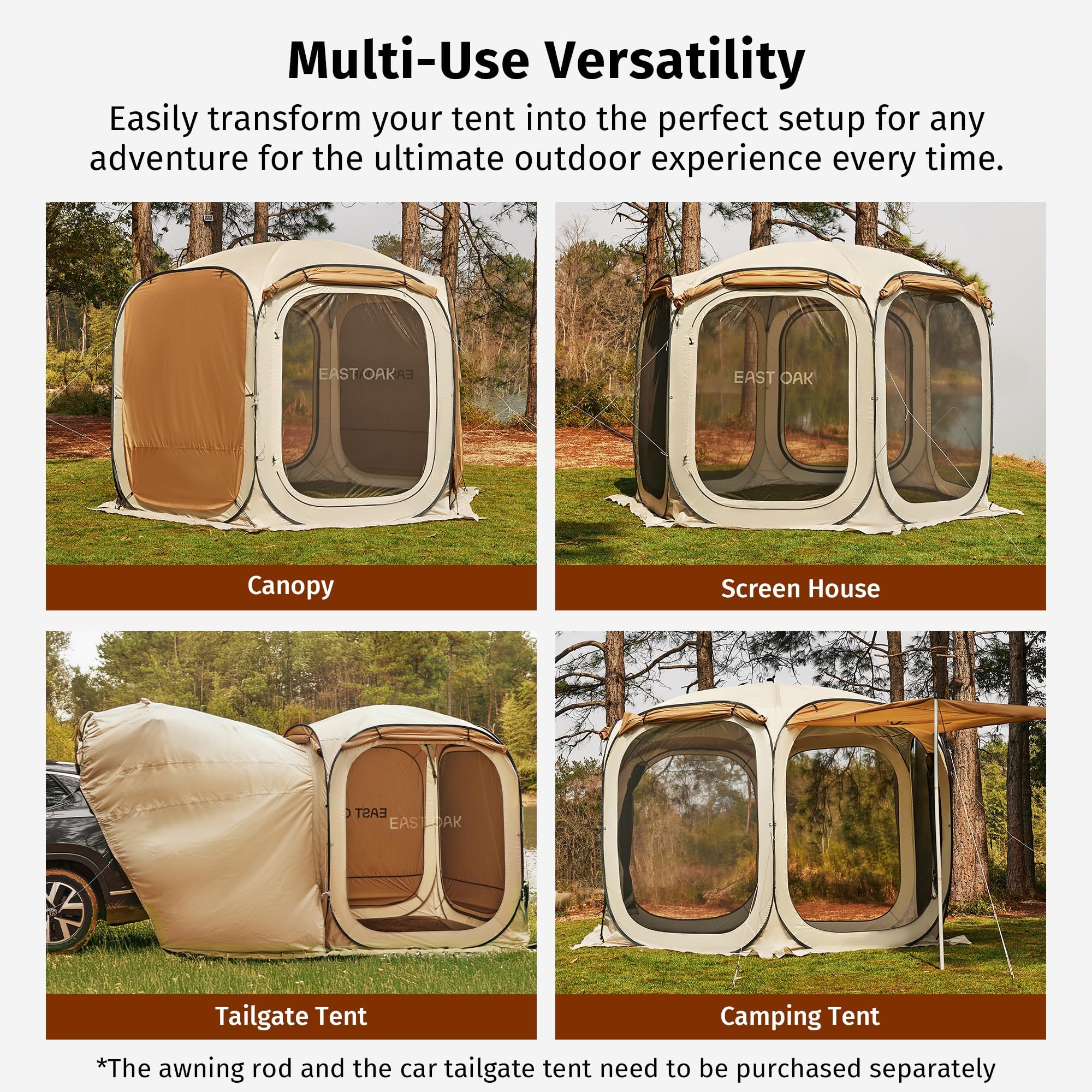 EAST OAK Tente pop-up portable, tente instantanée de 1,8 x 1,8 m avec sac de transport pour patio, jardin, terrasse et activités de plein air, bleu clair EAST OAK Tente pop-up portable, tente instantanée de 1,8 x 1,8 m avec sac de transport pour patio, jardin, terrasse et activités de plein air, bleu clair