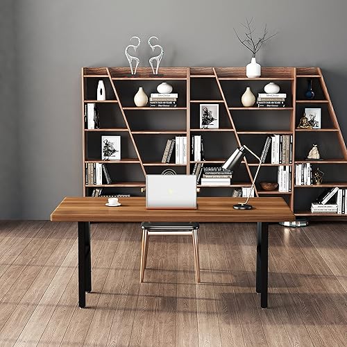 Miniatura 5 de Lendpea Patas de metal para mesa, marco de escritorio de tubo cuadrado resistente, mesa de comedor moderna  patas de mesa auxiliar, juego de 2 (H)