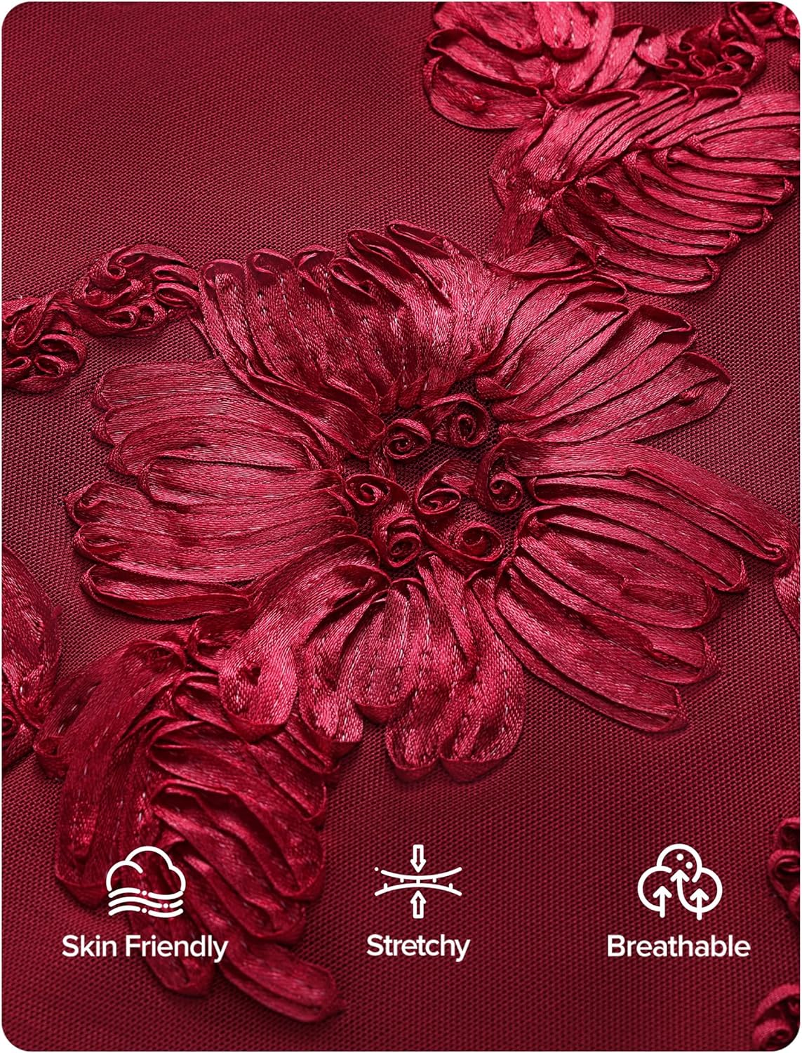 ZESICA Women's Summer Strapless Floral Midi Dress 2026 Bodycon Mesh Tube Wedding Guest Cocktail Party Formal Dresses - Image 6