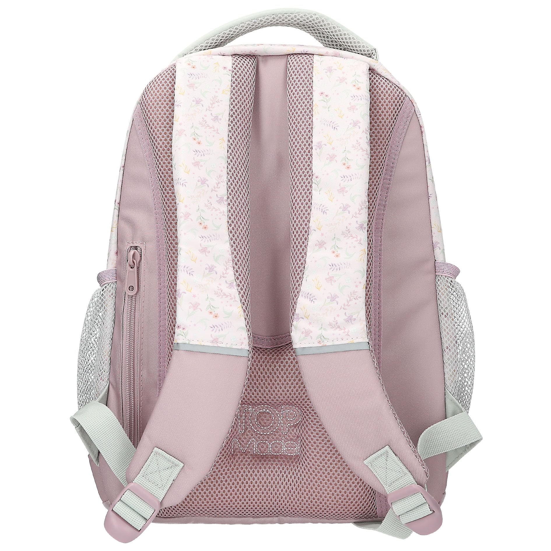 Depesche 13959 TOPModel Blooming Kitty - Schulrucksack in Flieder, mit Model-Katze-Motiv und Blumenmuster, Schultasche mit verstellbaren Trägern