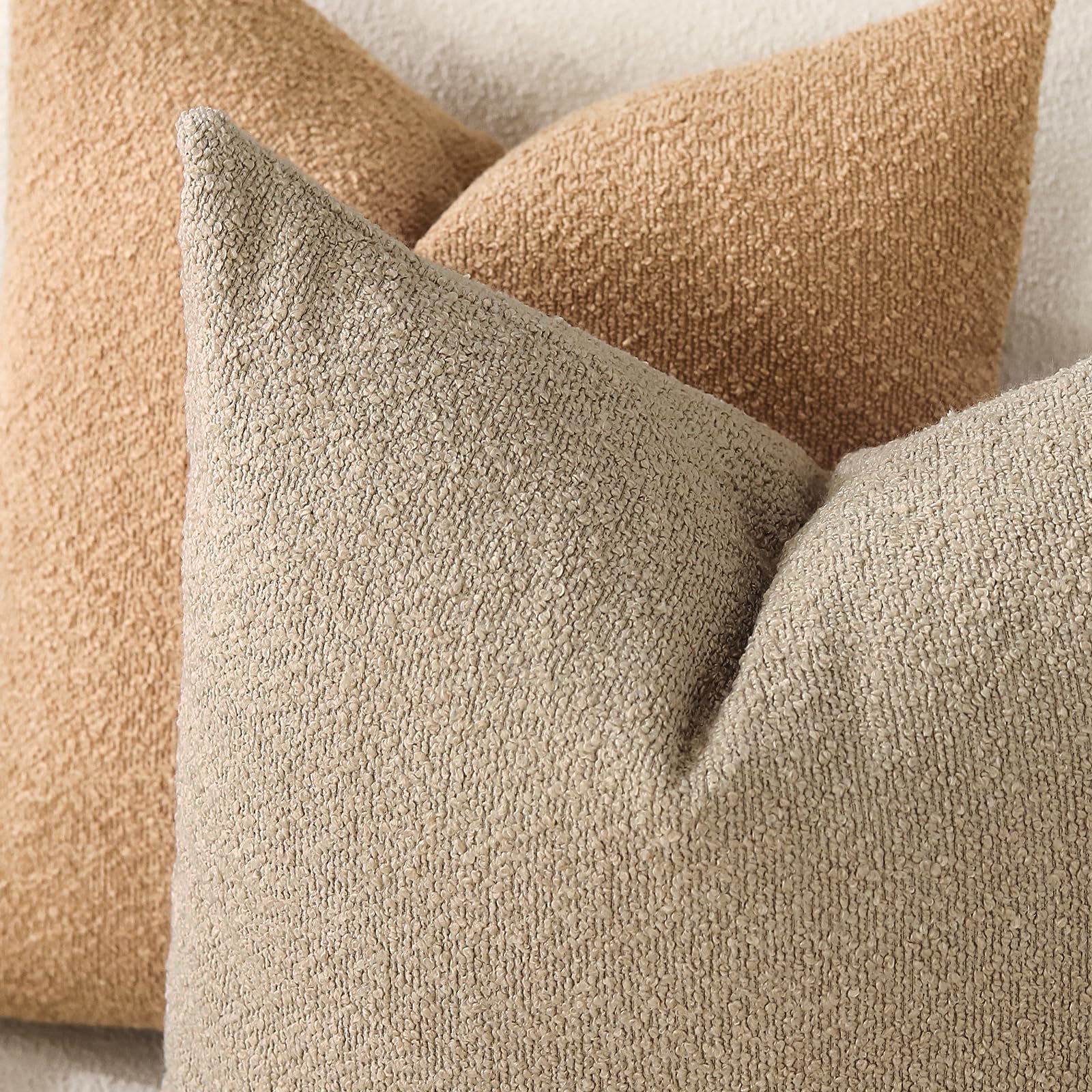 Artscope Pack of 2 Textured Boucle Cushion Covers Square Pillow Cases Cozy Soft Decorative Couch Pillow Covers for Chair Sofa Bedroom Living Room Home Decor 55x55cm - Image 4