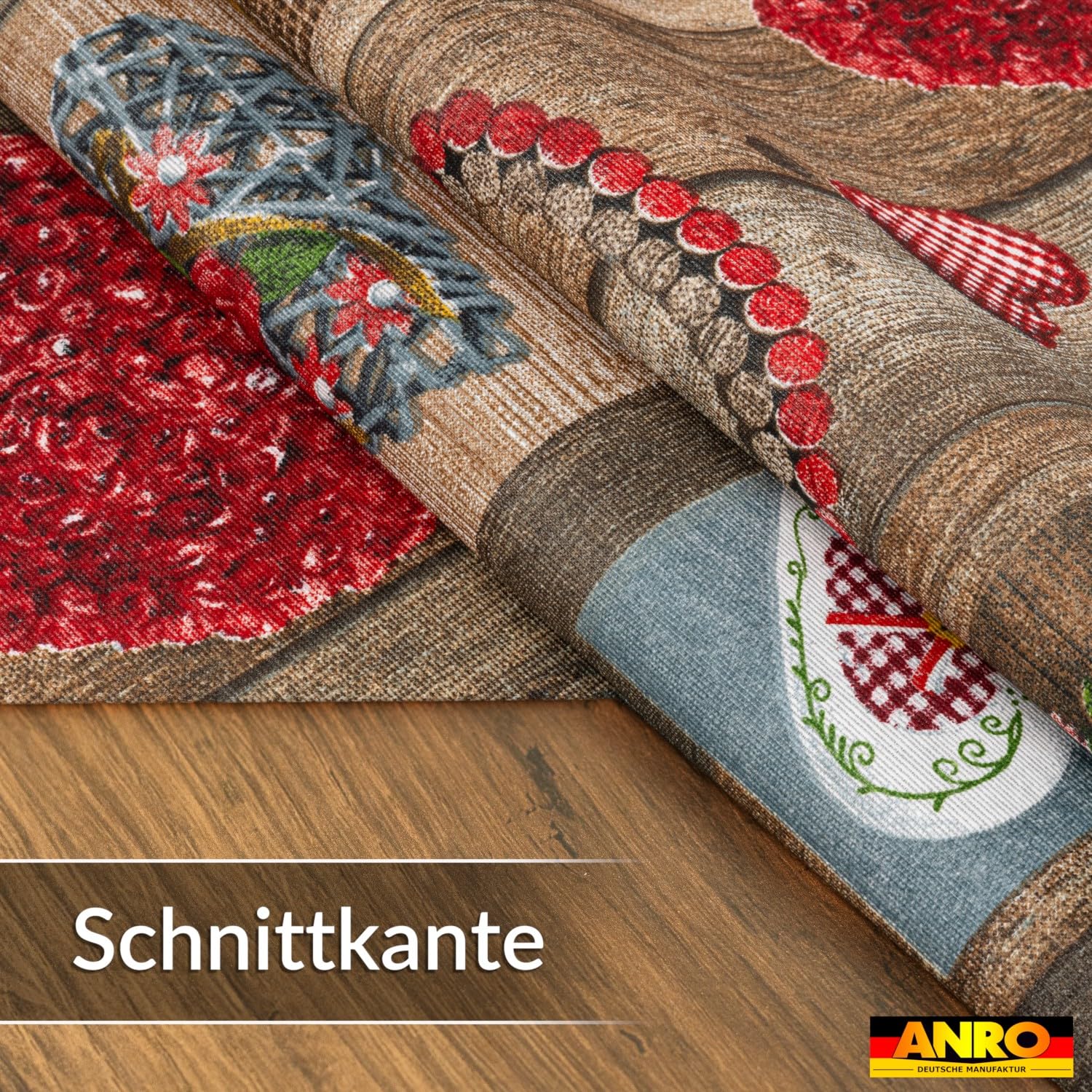 ANRO Tischdecke abwaschbar Herzen Rechteckig 260 x 140 cm – wasserabweisend Indoor Outdoor, Lotuseffekt, mit Saum