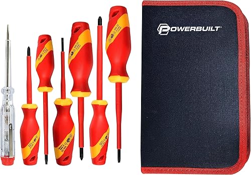 Miniatura 7 de Powerbuilt Juego de destornilladores VDE de 7 piezas, aislados para vehículos eléctricos e híbridos de alto voltaje, reparación del hogar - 642936