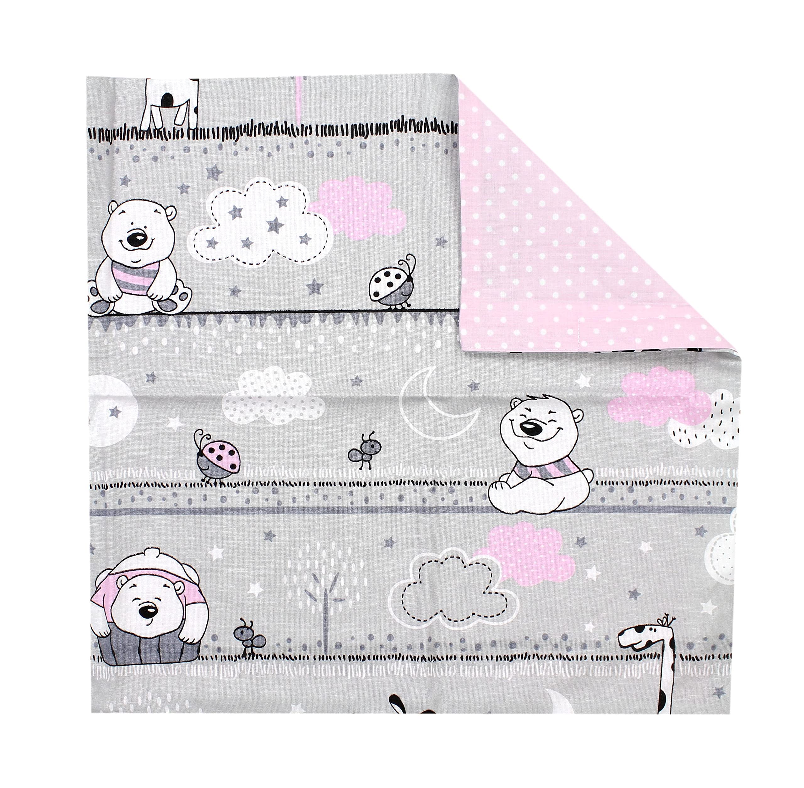 TupTam Children's Decorative Pillow Case Double Sided Design, Bear Pink, 40 x 60 cm, 40 x 60 cm (Pack of 1) - Image 2