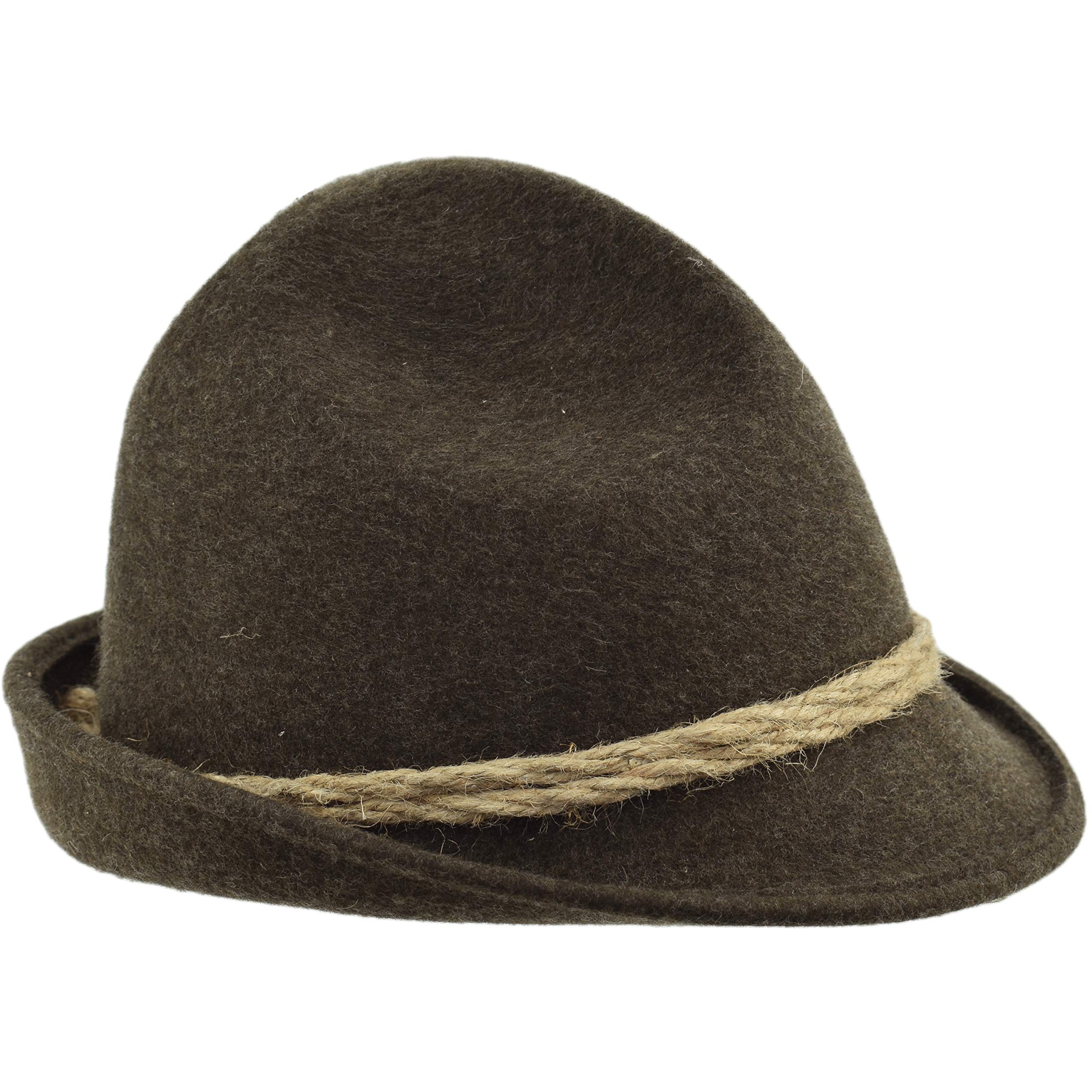 Melegari Cappello Tirolese Dreispitzhut Stella Alpina | Cappello da Montagna | Cappello Alpino | Uomo Donna | Estate/Inverno (Marrone, 57)