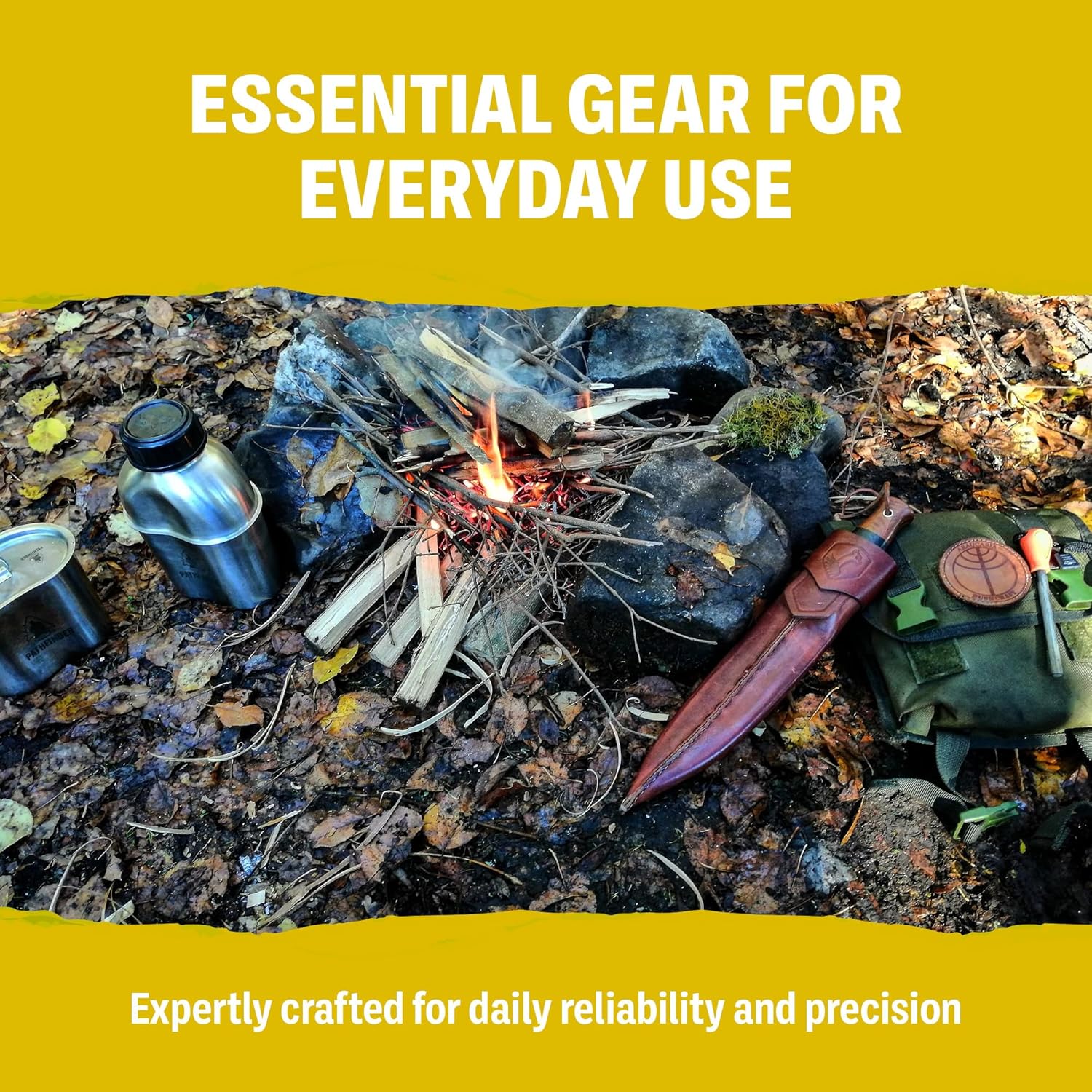 Condor Tool & Knife Pangui Fixed Blade Neck Knife - 1095 High Carbon Steel - Walnut Handle - Hand Crafted Welted Leather Sheath - 3.3 in Blade - 5.3oz (3mm Thick)