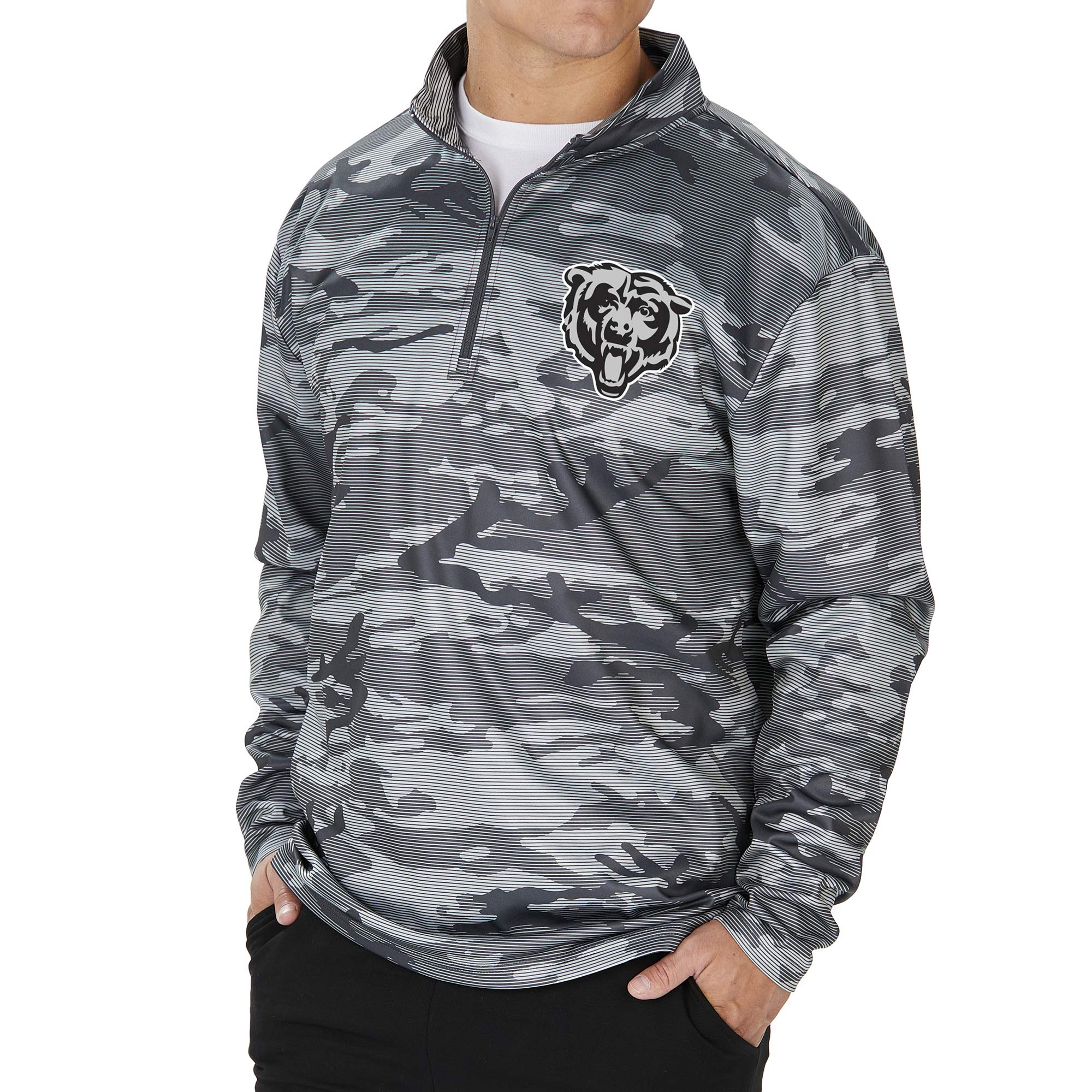 Zubaz NFL Men's Lines Poly Fleece Jacket