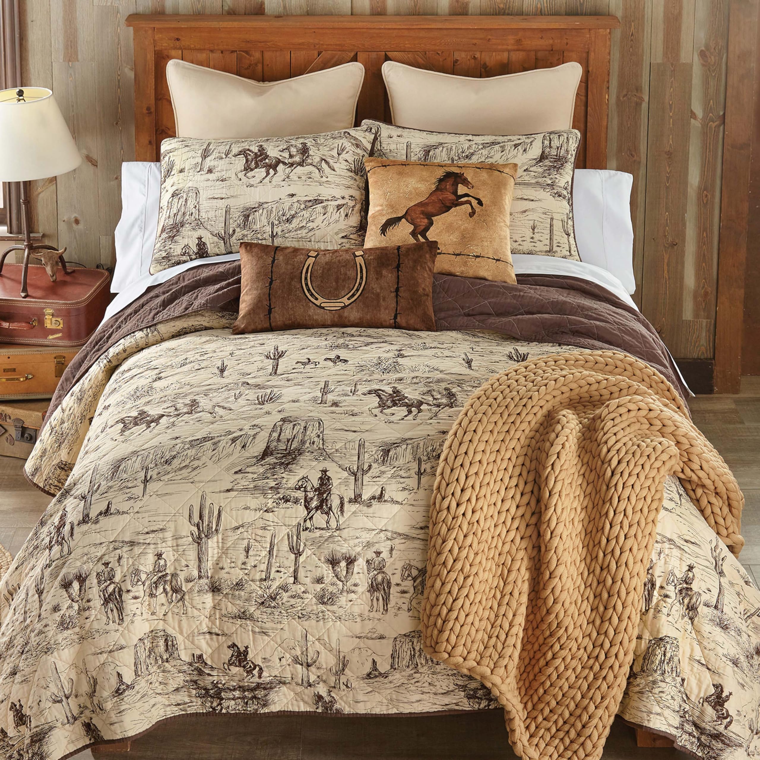 BLACK FOREST DECOR Ranch Hand Western Cowboy Quilt Bed Set - King