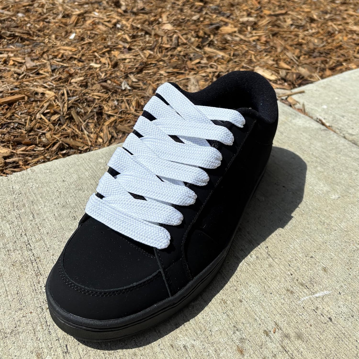 BUCKLE CITY Thick Flat 3/4" Wide Shoelaces Solid Color Strings for All Shoe Types - Chunky Fat Laces for Sneakers, Boots