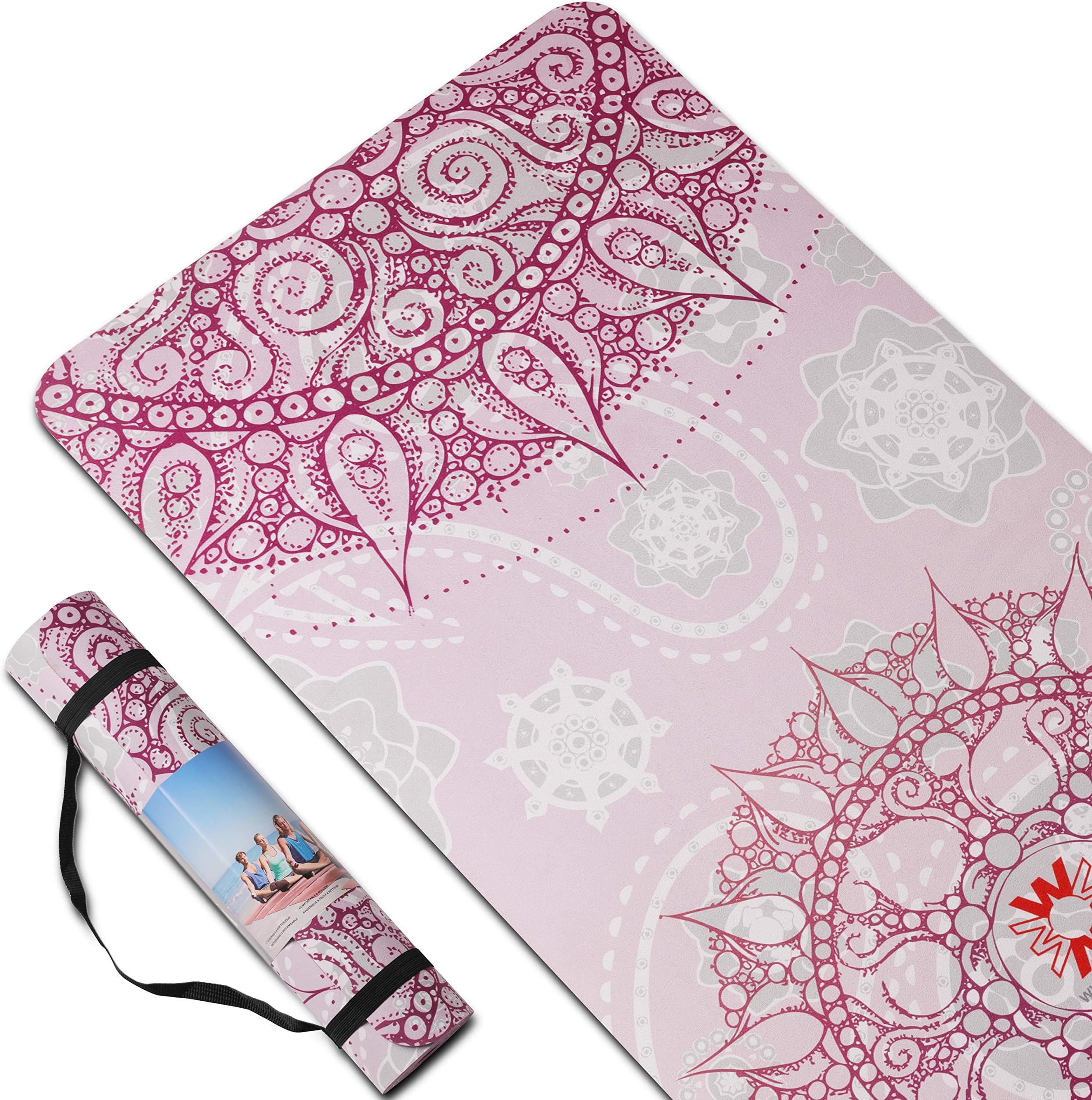 Yoga Mat, Eco Friendly Suede Yoga Mats with Carrying Strap 72"x 24" x 7mm Exercise & Workout Mat for Yoga Pilates Home Outdoor Fitness,Best Gift for Lover