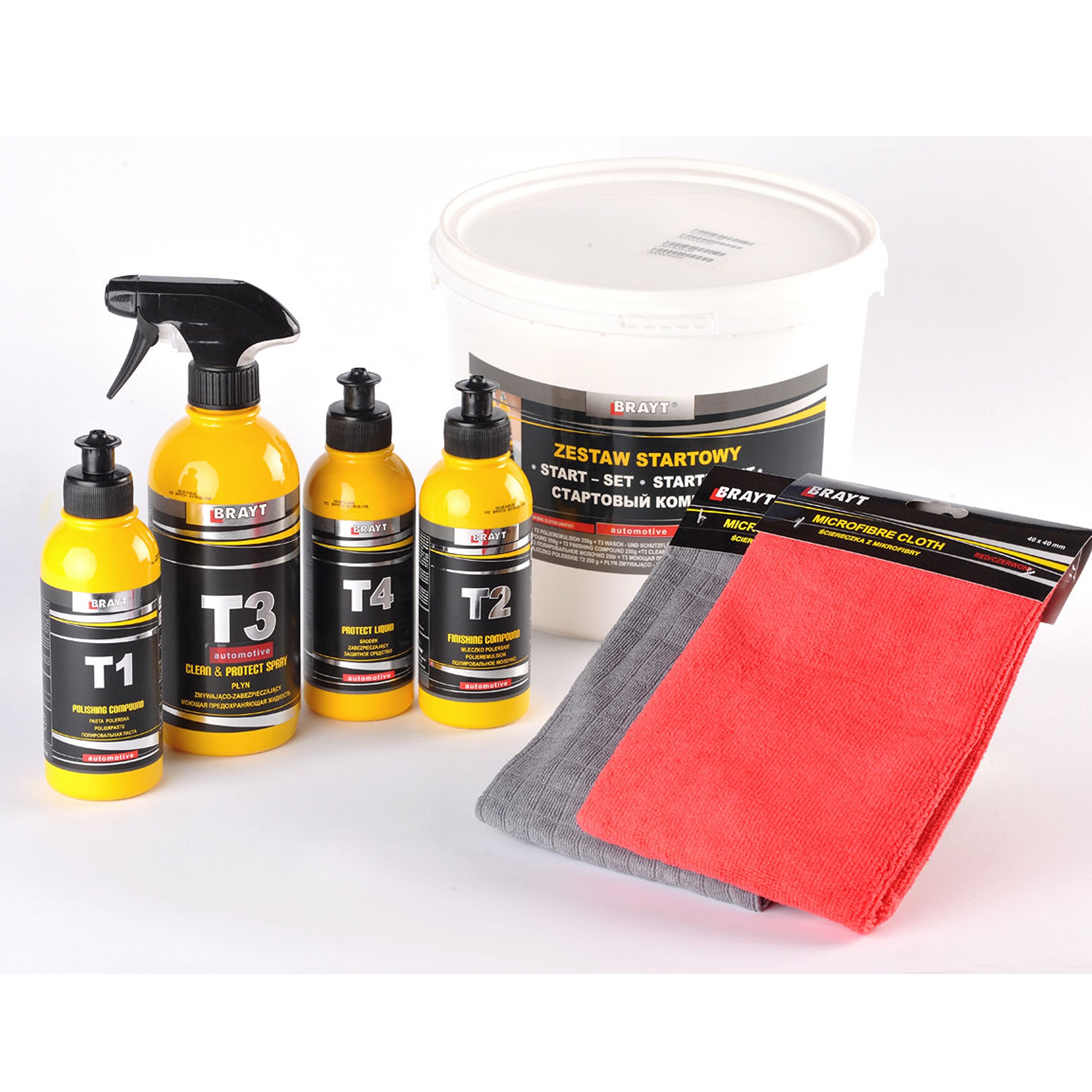 Inter Troton - Abrillantador de coche Brayt Starter Set T1 T2 T3 T4 + 2 toallitas de pulido