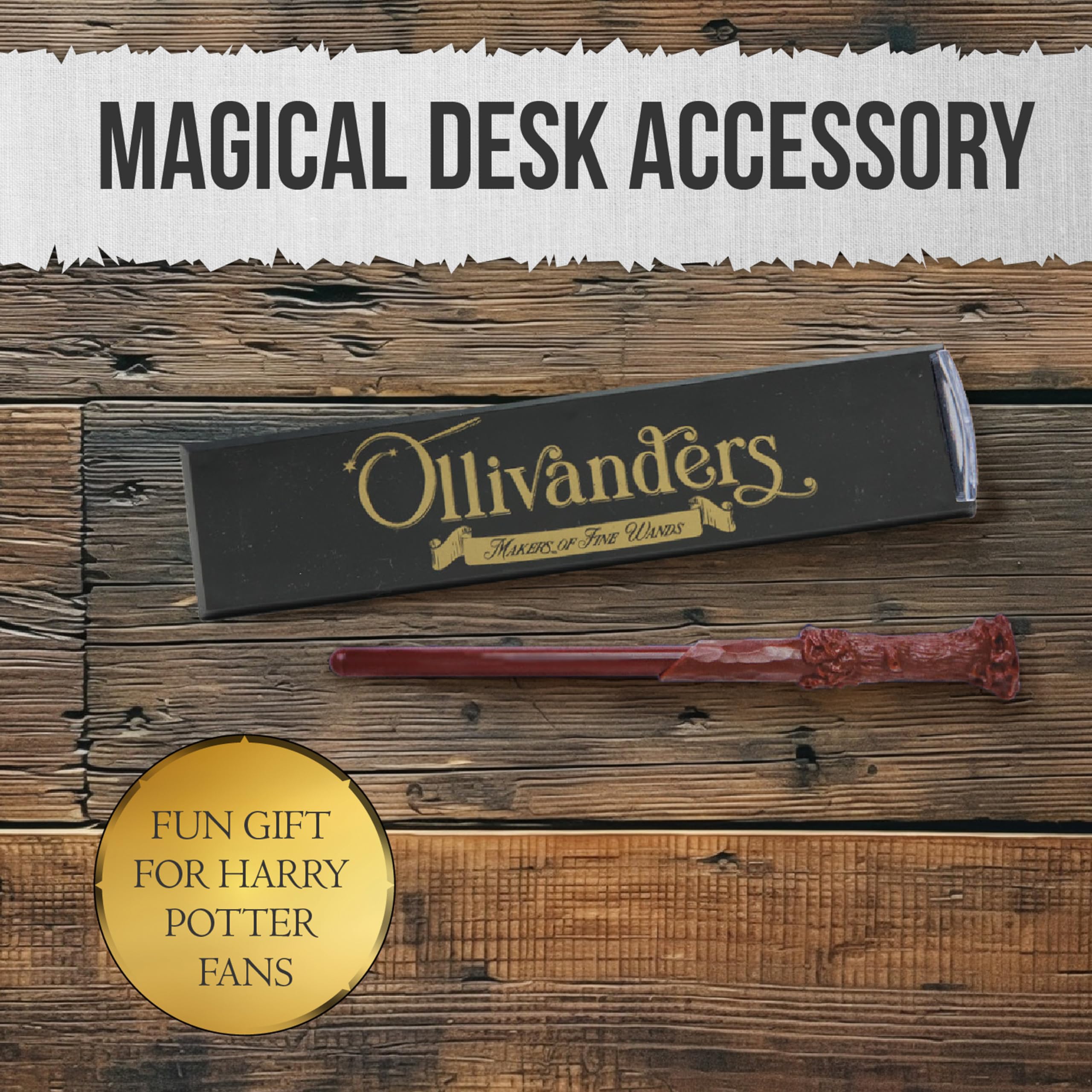 Harry Potter Magic Levitating Wand Pen with Display Stand, Collectible Stationery Writing Set Desk Accessories - Image 4