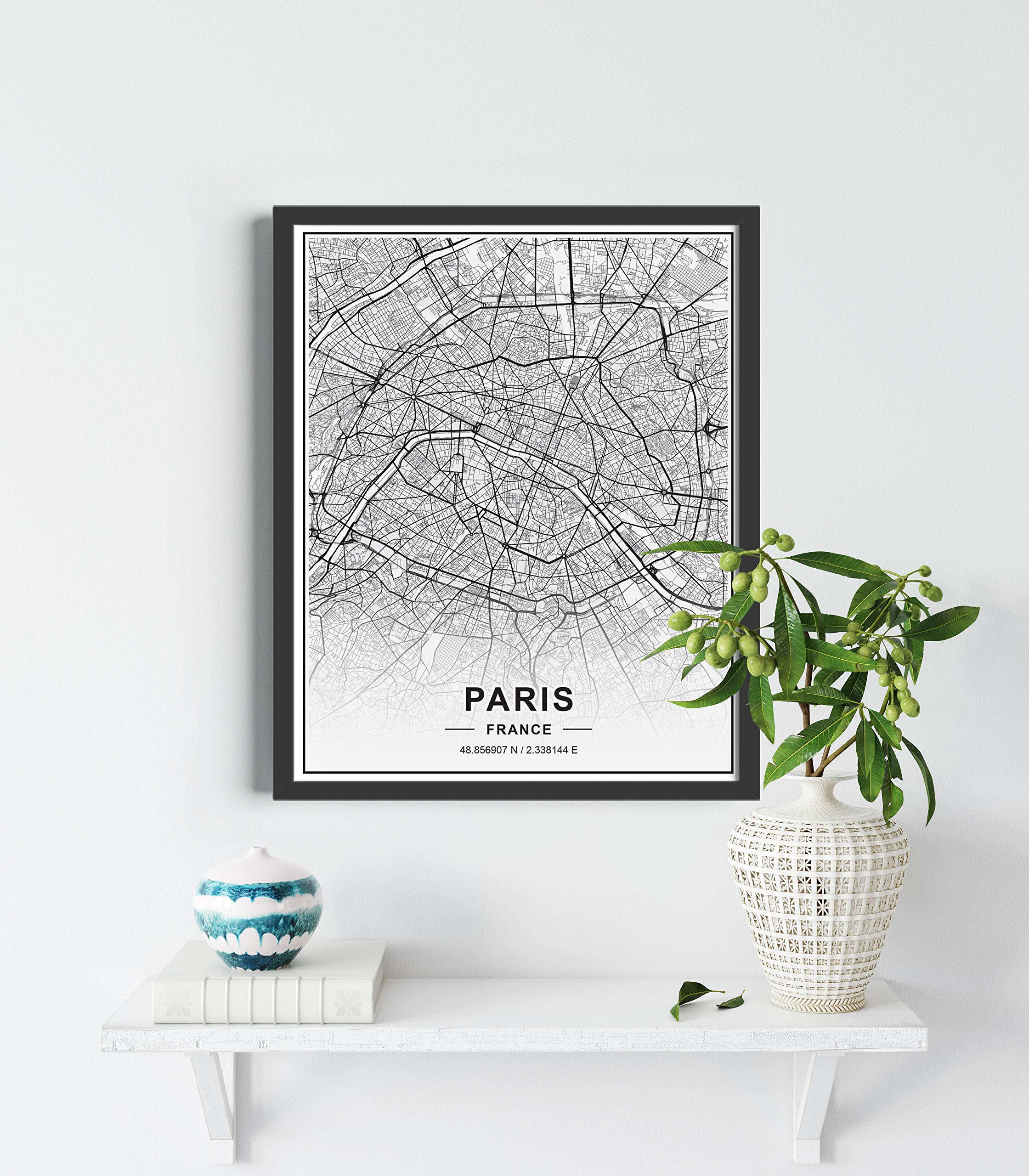 Black and White Abstract Art by Haus and Hues Set of 4 Black and