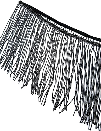 Miniatura 10 de Labellezalady Cinta de vidrio con cuentas de champán plateado, dorado, rojo, verde, de 46812 pulgadas de ancho, ribete de flecos, 1 yarda de largo