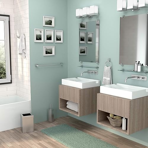 Miniatura 5 de Gatco 1914, Cesta de basura cuadrada moderna, níquel satinado