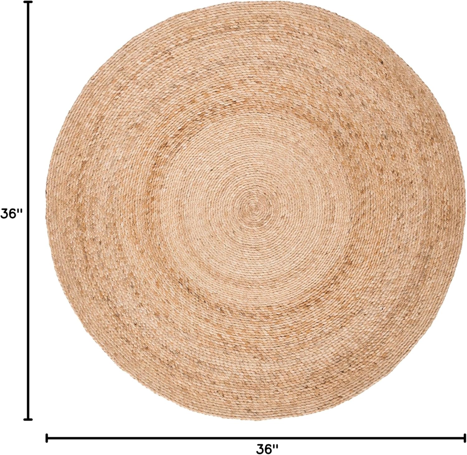 SAFAVIEH Natural Fiber Collection Area Rug - 3' Round, Natural, Handmade Boho Country Charm Jute, Ideal for High Traffic Areas in Living Room, Bedroom (NFB249A)