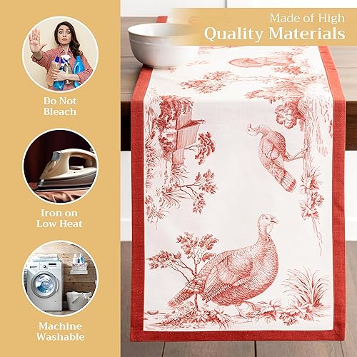 Miniatura 3 de Camino Maison d' Hermine de mesa, 100 % algodón, diseño para Día de Acción de Gracias y Navidad