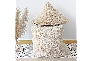 JojuSis Pack of 2 Faux Fur Plush Decorative Throw Pillows