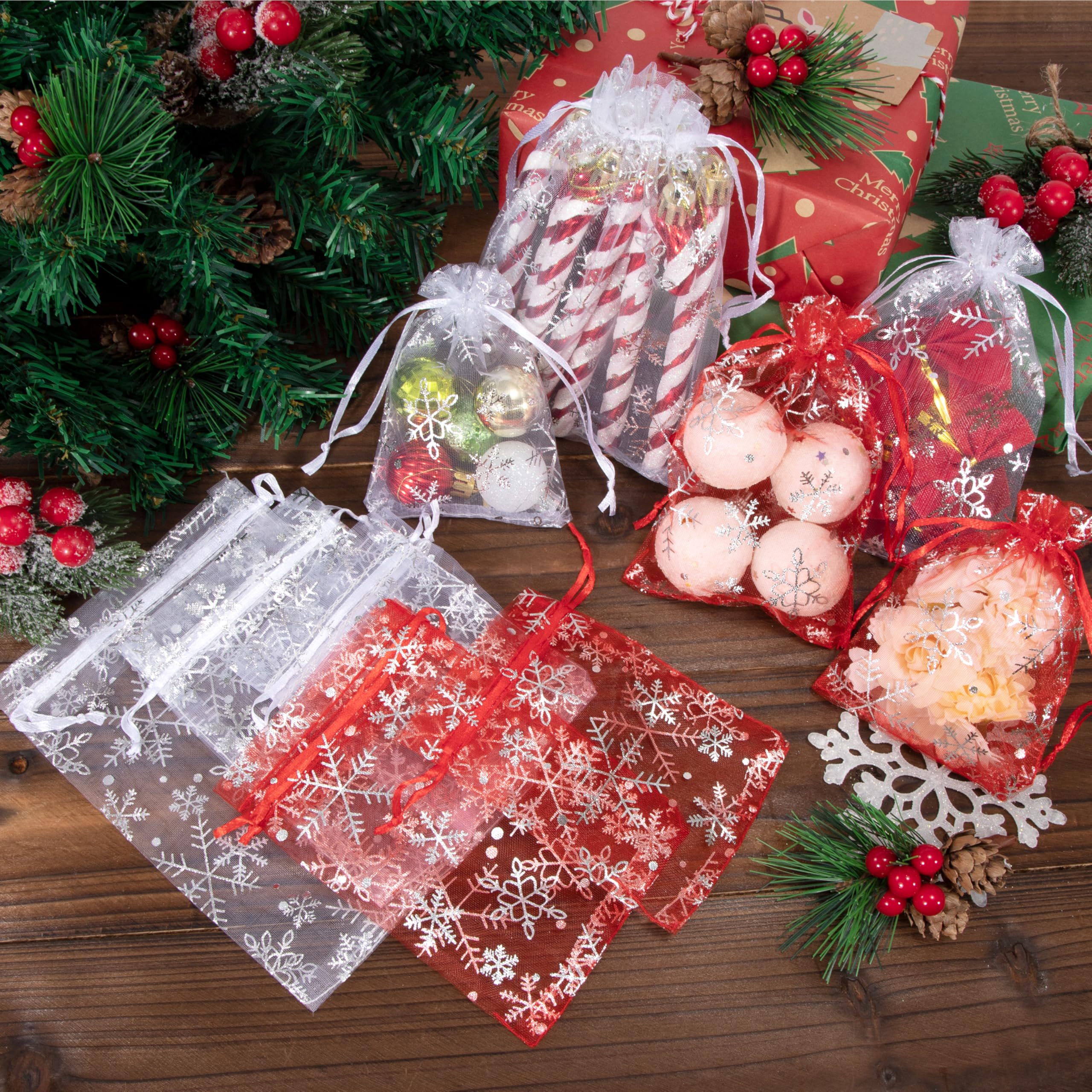 Petits Sacs Cadeaux INF Jolis Petits Sacs En Organza Avec Cordon Et Ficelle White 91653720