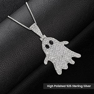 Dfine Jewelry Store Iced Out Ghost Pendant 925 Sterling Silver VVS