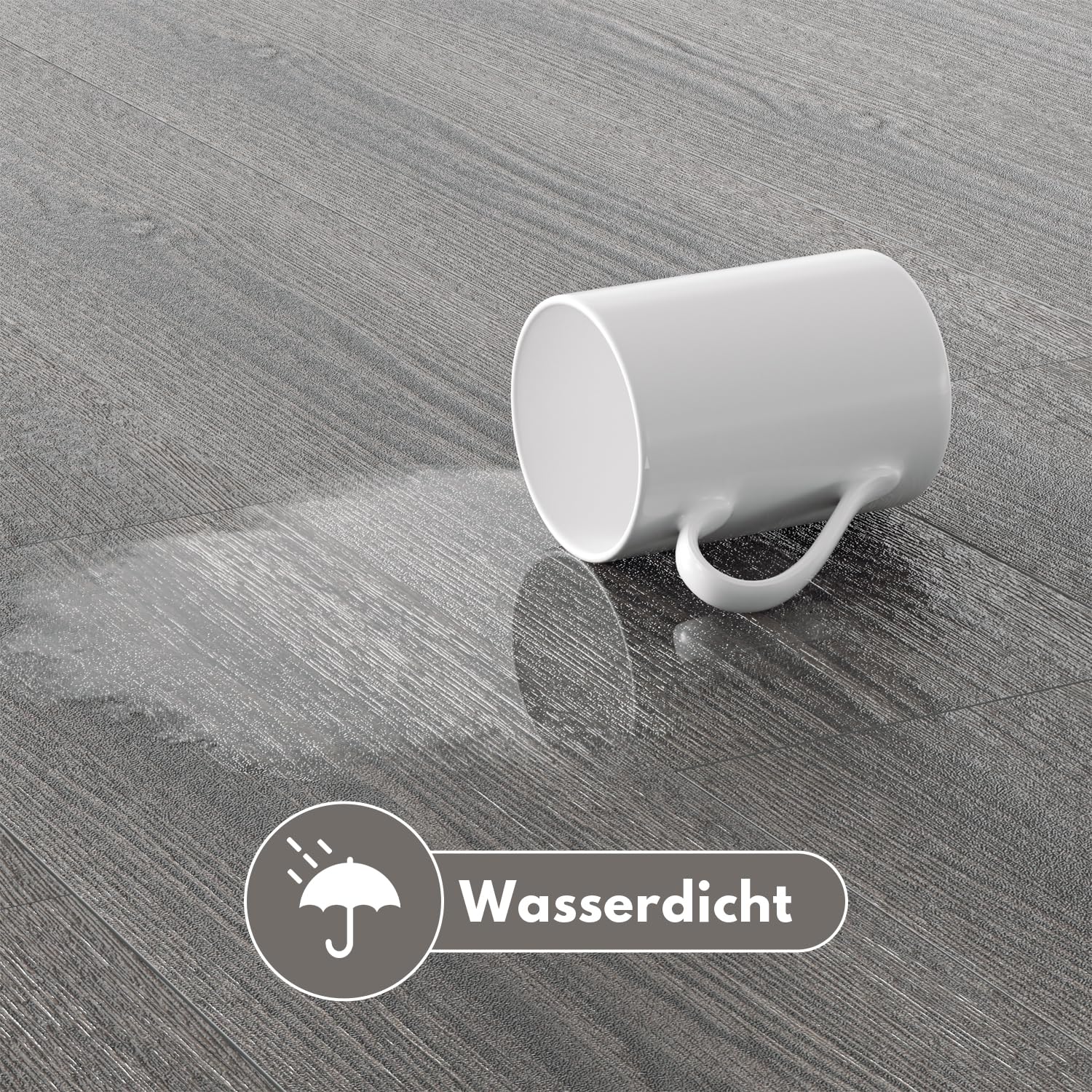 Eulenke PVC Bodenbelag Selbstklebend Vinylboden ca.0.99 m², Rutschfeste Dekor, Selbstklebende Dielen für Fußbodenheizung, Wasserfest Schwer Entflammbar Holzoptik(7 Fliesen, Eiche Nacht)