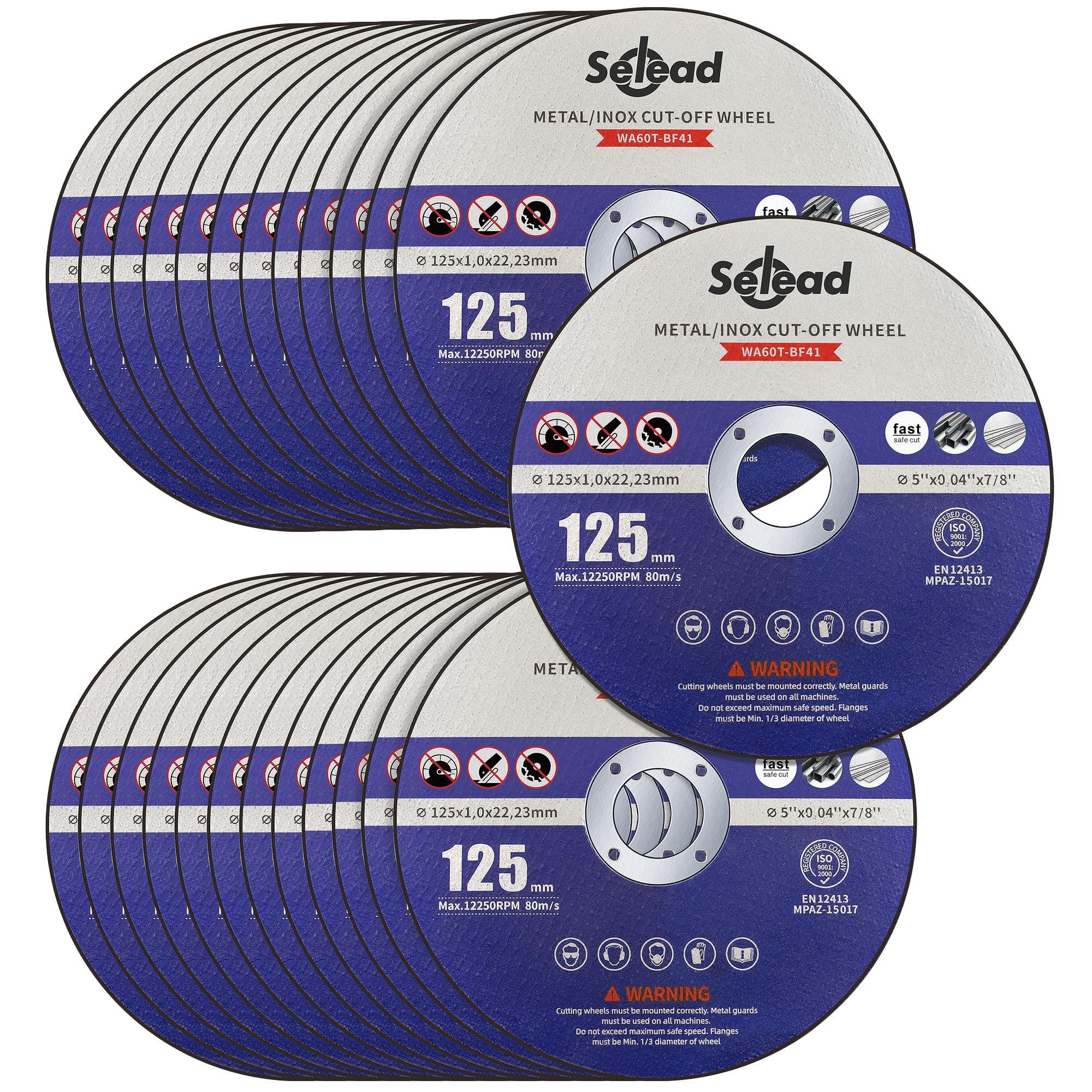 25 PCS Cutting Discs 125mm Metal and Stainless Grinder Discs 1mm Thin Metal Cutting Discs for Angle Grinder Blue