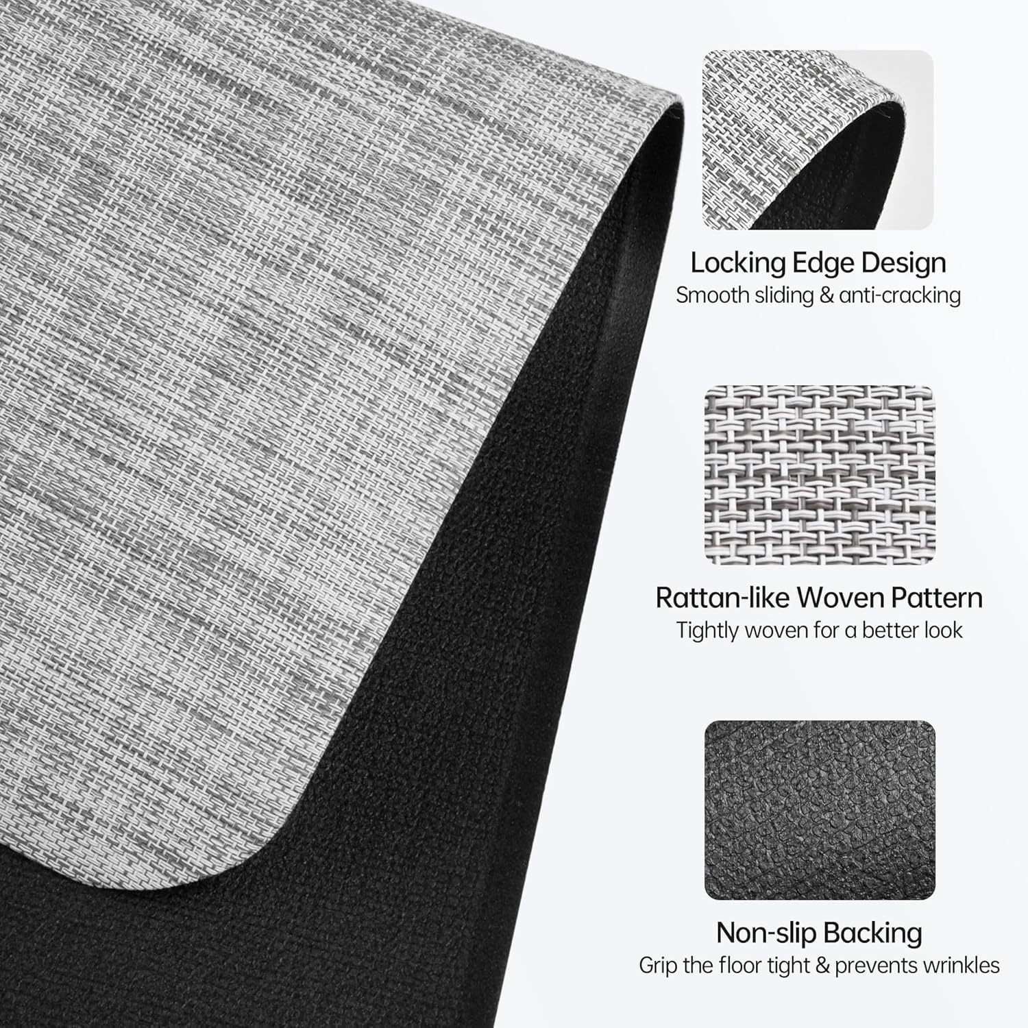 Office Chair Mat for Hardwood & Tile Floor, 46" x 60" Desk Chair Mat, Anti Slip, Non-Curve Computer Chair Rug Mat for Rolling Chairs Floor Protector for Home Office