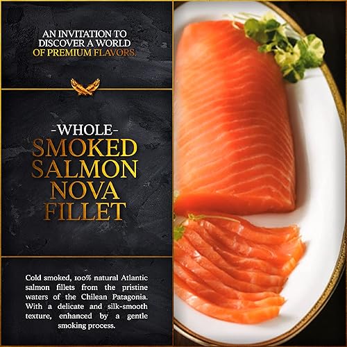 Miniatura 3 de New York's Delicacy, Filete Nova de salmón ahumado entero  2.9 libras  1 filete  Más premiado, sin rodajas, sin piel, kosher, sin gluten, alto en