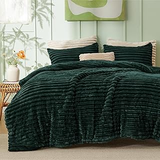 Bedsure Fluffy Faux Fur Comforter Set