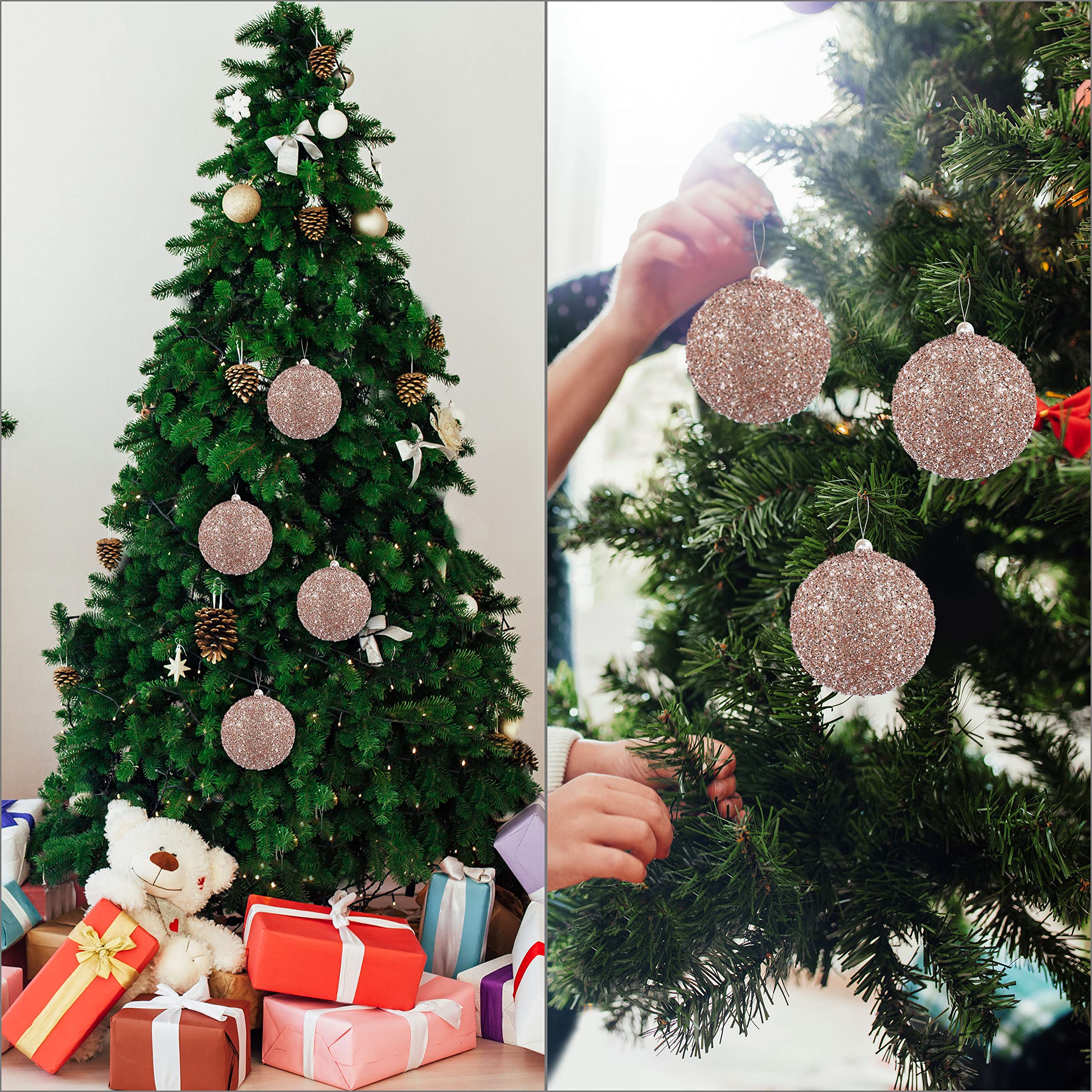 Windy Hill Collection 148550 Angelo Babbo Natale Con Paillettes - Decorazione Albero 35,6 Cm, Turchese - 3