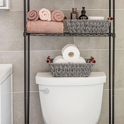 Miniatura 4 de GRANNY SAYS Paquete de 2 cestas de decoraciÃ³n de baÃ±o grises y 1 organizador de cubiertos de plÃ¡stico