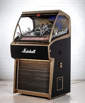 Marshall Full Size Vinyl Jukebox with Bluetooth - Holds 70 45-RPM Vinyl Records