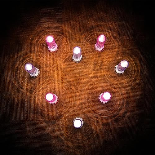 Miniatura 2 de Velas LED, paquete de 4 velas a pilas con halo de luz de rosa, velas románticas sin llama para decoraciones de San Valentín y Halloween (azul, 2.5