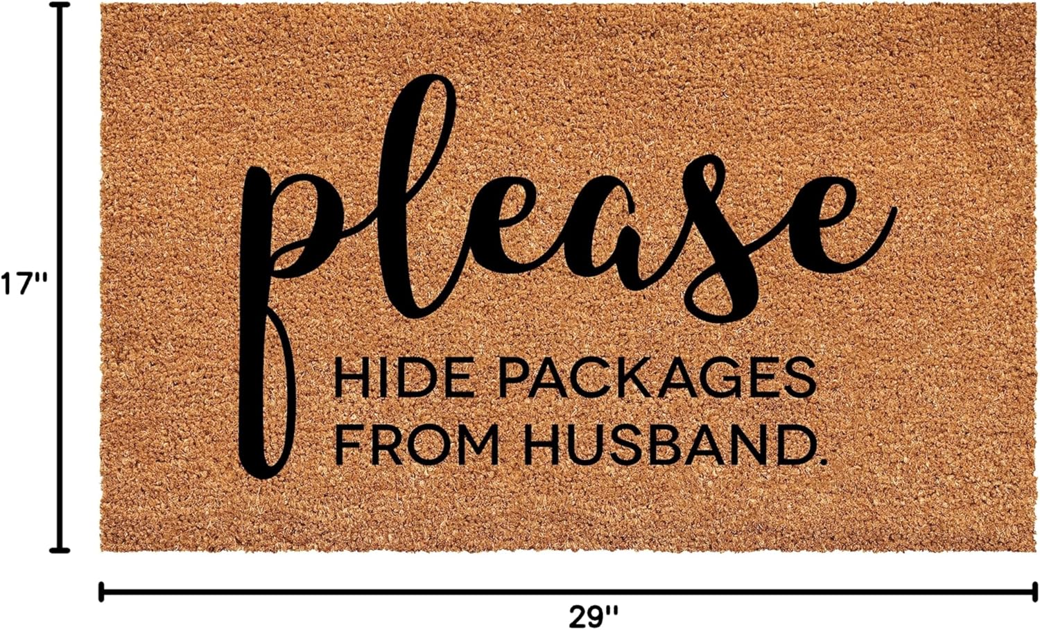 Calloway Mills Hide Packages from Husband Doormat (Tan/Black, 17" x 29")