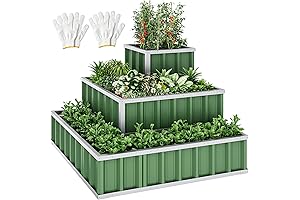 YITAHOME Tiered Raised Garden Beds Outdoor, 4x4x2 FT