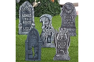 JOYIN 17” Halloween Foam RIP Graveyard Tombstones Decorations (5 Pack), Headstone Decorations...