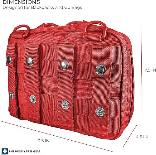Miniatura 7 de EPG - Bolsa táctica EDC - Organizador de utilidad Molle, organizador de mochila negra de primeros auxilios, equipo de supervivencia modular, rojo