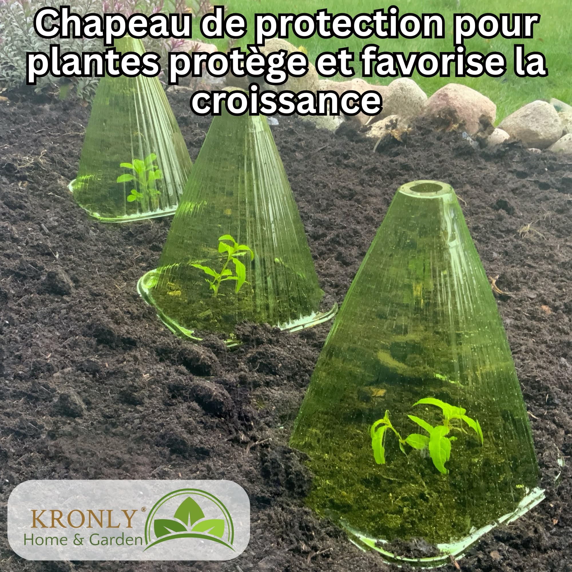 KRONLY Lot de 20 Chapeaux pour Plantes - Protection Contre Le Gel - Protection Contre Les intempéries - Protection des Plantes
