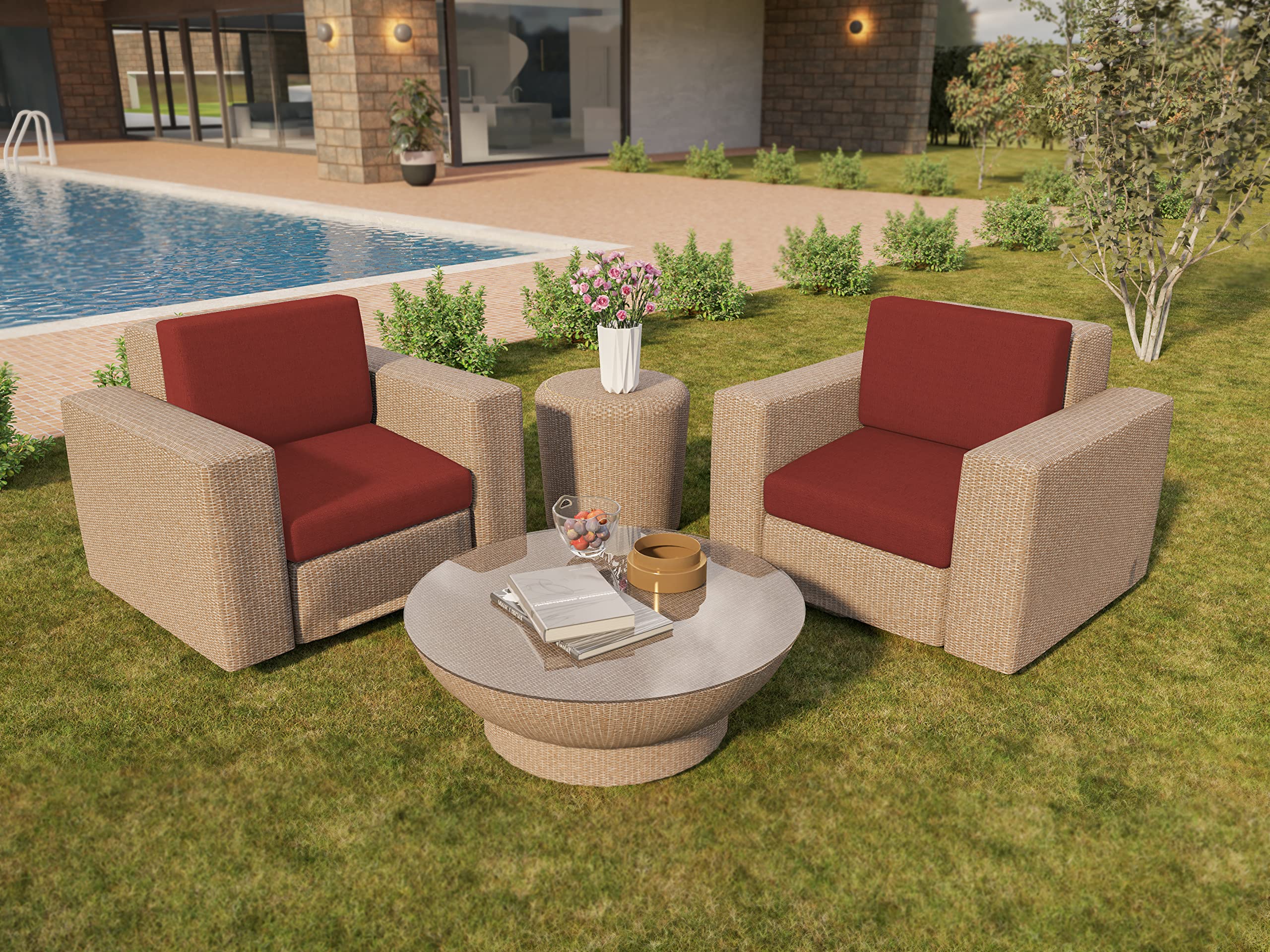 Chilly Pilley Coussins De Jardin Meubles Rougein Lavables Amovibles Avec Fermeture Zip Plusieurs Couleurs Et Tailles (Sitz 60x60x15 Argent