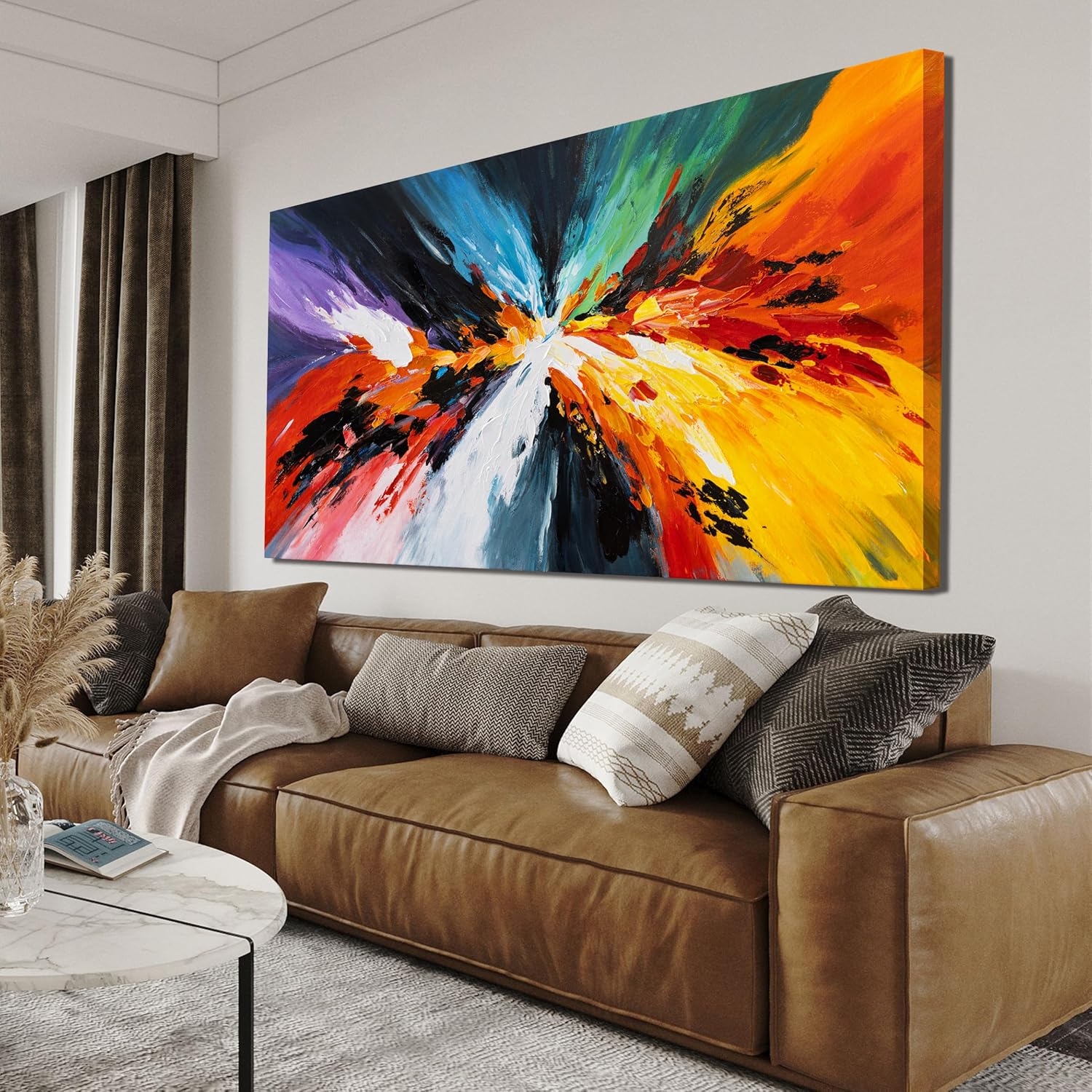 Canvas Wall Art Decor Wall Art Pictures For Living Room Black and White Wall Art Decor Canvas Abstract Art Work Colorful Abstract Wall Art Prints For Bedroom Office Kitchen Home Wall Decor 20 x 40