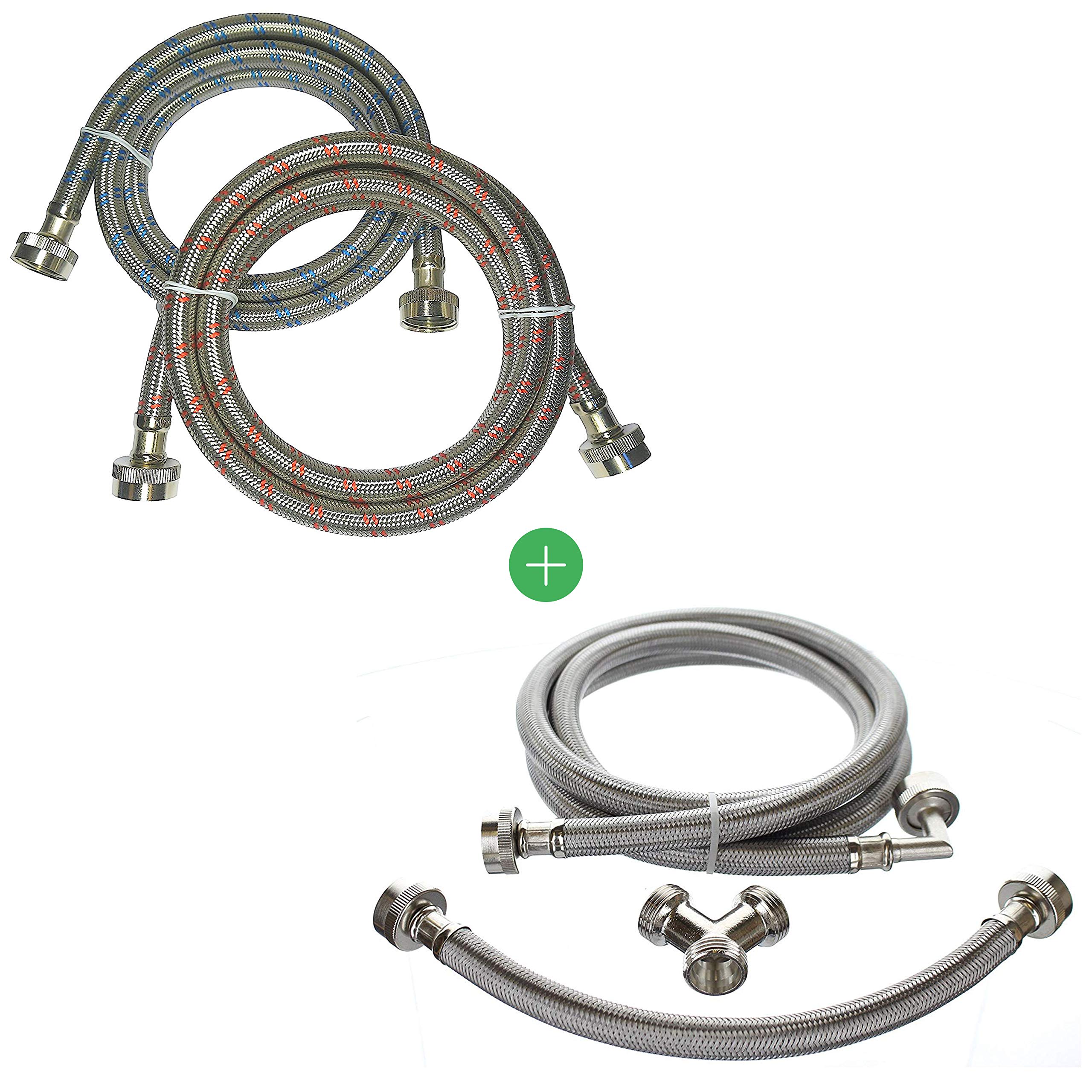Washing Machine Hoses and Steam Dryer Installation Kit Bundle by Kelaro