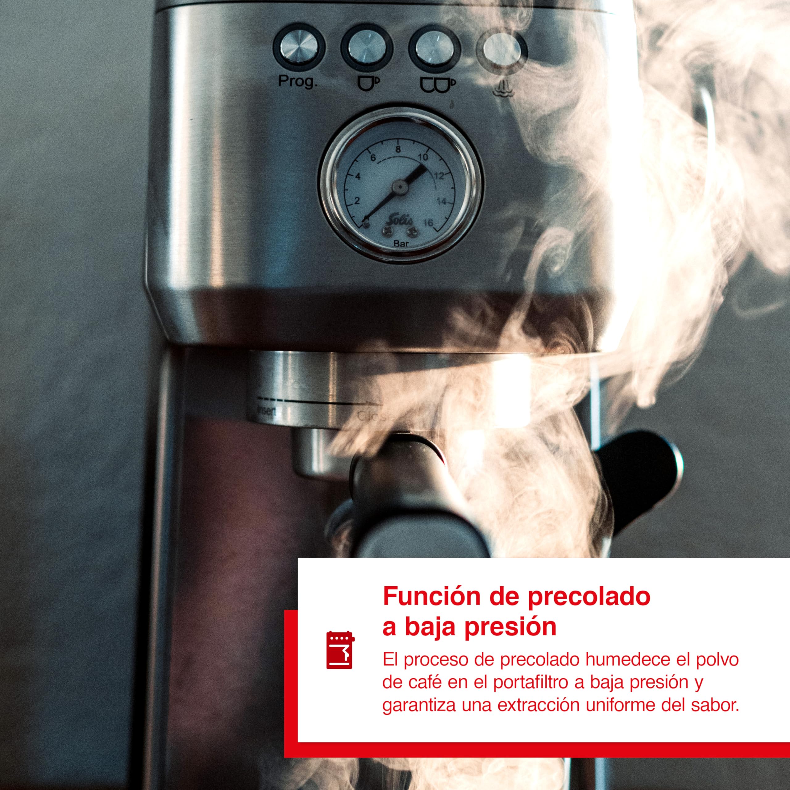 Solis Barista Perfetta Plus 1170 V2 Cafetera Express Automática - Máquina de Café Espresso - 15 Bar - 1.7L - Acero Inoxidable - Plata