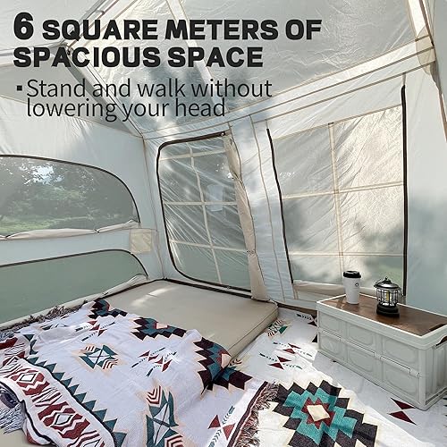 Miniatura 4 de EULANT Tienda de campaña para 3 a 5 personas, tiendas de campaña familiares grandes, de doble capa, impermeable, resistente al sol, portátil, tienda